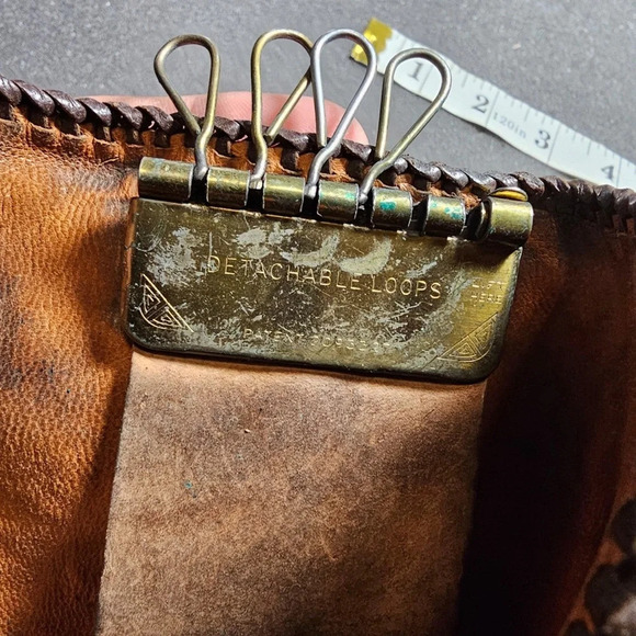 Vintage Engraved Floral Leather Key Holder/organizer tri fold Wallet Case - Picture 7 of 9